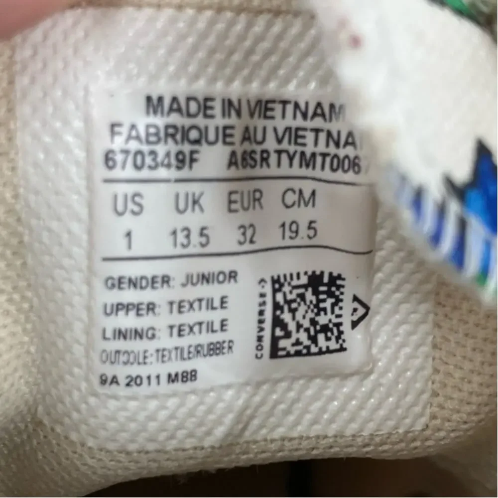 Converse All Star Dinoverse White Red Green Blue Dinosaur High Top Youth Shoes
